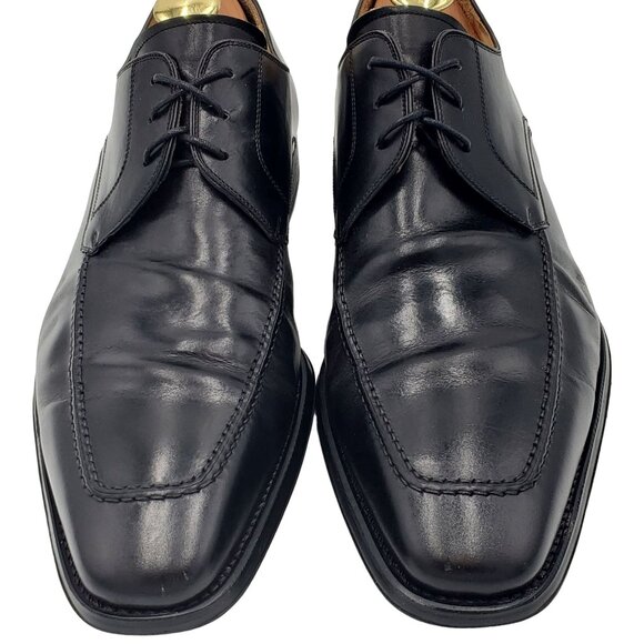 Magnanni Spain Men's size 10M Black Leather Dress Shoes Square-toe Derby Oxfords - Picture 5 of 12